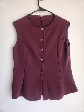 H&M Sleeveless Button Front Top - Burgundy